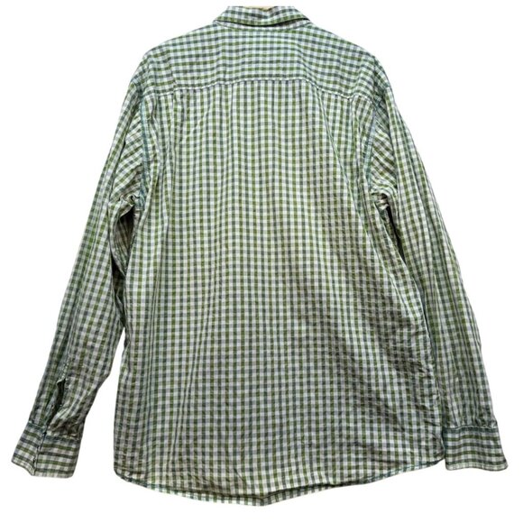 Age Of Wisdom Mens Green & Blue Checkered Long-Sleeve Button-Down Shirt - Picture 10 of 13